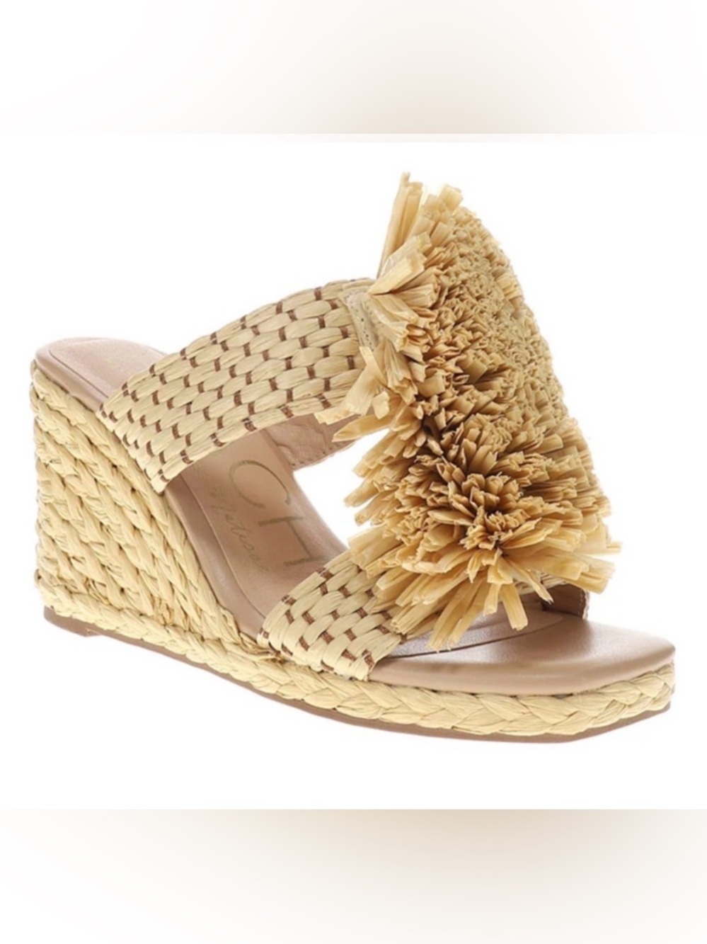 Beach By Matisse Cape Cod Wedge Sandals Slip On Raffia Fringe Shoes Size 8 New